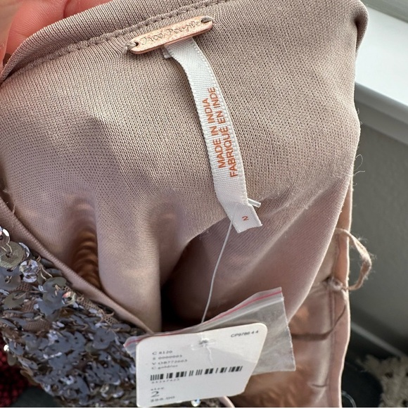 Free People nwt sequin skirt with zipper pull - Picture 11 of 12